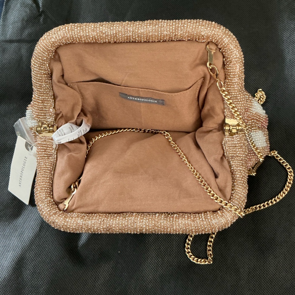 Anthropologie Embroidered Beaded Floral Purse - Picture 3 of 5